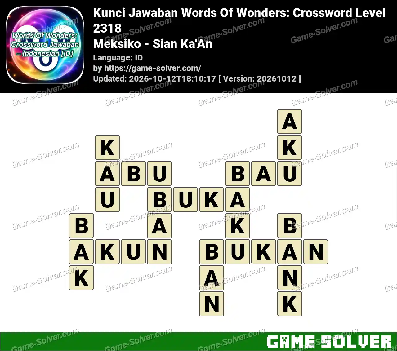 Kunci Jawaban Words Of Wonders: Crossword Level 2318 – Meksiko – Sian Ka’An